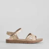 Sale Sandalia tiras cruzada beige Mujer Sandalias Planas