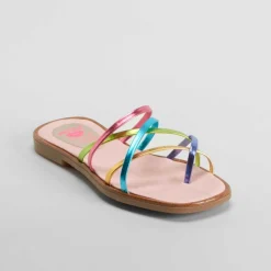 Hot Sandalia tiras de piel multicolor Sandalias