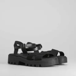 Clearance Sandalia track de piel Mujer Sandalias Tacón