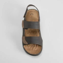 Best Sandalia triple velcro marrón Hombre Sandalias