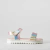 Clearance Sandalia velcro brillo color plata OH GIRL Sandalias
