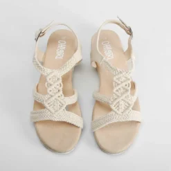 Outlet Sandalia yute crochet beige OH GIRL Sandalias