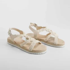 Outlet Sandalia yute crochet beige OH GIRL Sandalias