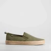 Outlet Slip on de lona y yute verde Hombre Zapatillas Lona