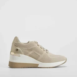 Outlet Sneaker cuña beige Mujer Sneakers