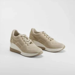 Outlet Sneaker cuña beige Mujer Sneakers
