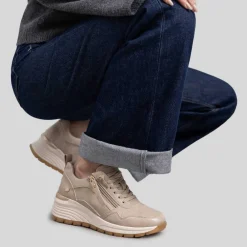 Clearance Sneaker cuña beige Mujer Sneakers