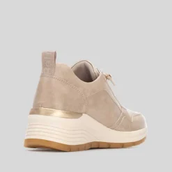 Clearance Sneaker cuña beige Mujer Sneakers