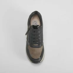 Sale Sneaker cuña elástico negro Mujer Sneakers