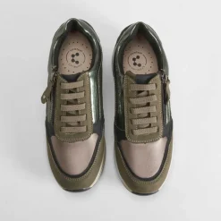 Hot Sneaker cuña elástico verde Mujer Sneakers