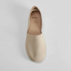 Best Yute plano en piel beige Mujer Alpargatas