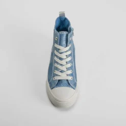 Hot Zapatill alta lona azul denim OH GIRL Zapatillas Lona