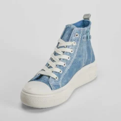 Hot Zapatill alta lona azul denim OH GIRL Zapatillas Lona