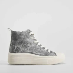 Best Zapatill alta lona negra denim OH GIRL Zapatillas Lona