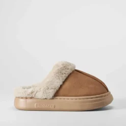 Sale Zapatilla abierta pelo cuero Mujer Zapatillas Casa