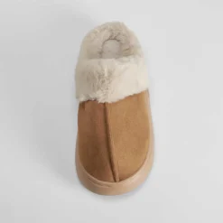 Sale Zapatilla abierta pelo cuero Mujer Zapatillas Casa