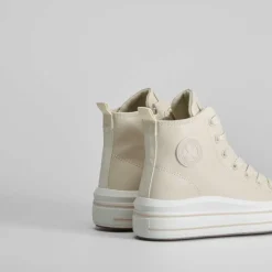 Discount Zapatilla alta beige cremallera Zapatillas Altas
