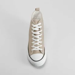 Discount Zapatilla alta de lona beige Hombre Zapatillas Lona