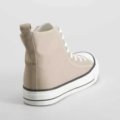 Discount Zapatilla alta de lona beige Hombre Zapatillas Lona