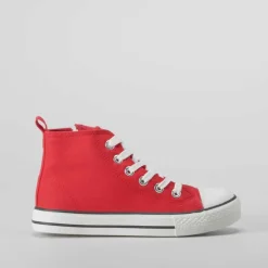Hot Zapatilla alta de lona roja OH GIRL Zapatillas Lona