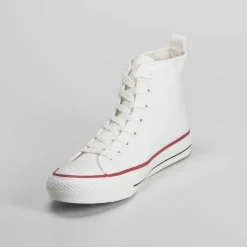 Clearance Zapatilla alta lona de color blanco Hombre Zapatillas Lona