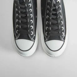 New Zapatilla alta plataforma dentada Mujer Zapatillas Lona|Zapatillas Altas