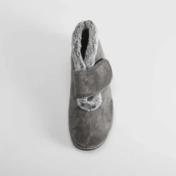Sale Zapatilla bota velcro gris Mujer Zapatillas Casa