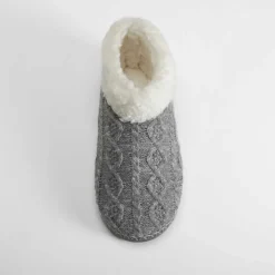 Sale Zapatilla botín borreguito gris Mujer Zapatillas Casa