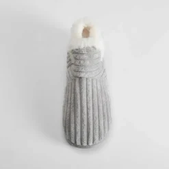 Discount Zapatilla botín pana gris Mujer Zapatillas Casa