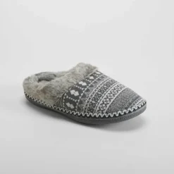 Online Zapatilla casa abierta pelo gris Mujer Zapatillas Casa