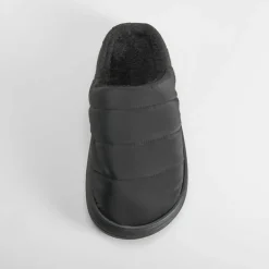 Hot Zapatilla casa acolchada negra Hombre Zapatillas Abiertas