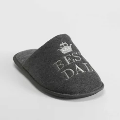 Sale Zapatilla casa bordada best dad gris Hombre Zapatillas Abiertas