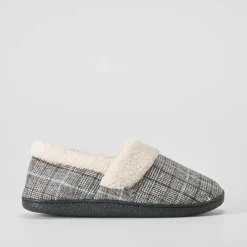 Zapatilla casa cerrada cálido cuadros negra Hombre Zapatillas Cerradas