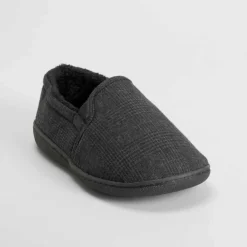 Zapatilla casa cerrada cuadros negra Hombre Zapatillas Cerradas