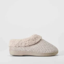 Clearance Zapatilla casa cerrada de pelo beige Mujer Zapatillas Casa