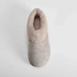 Clearance Zapatilla casa cerrada de pelo beige Mujer Zapatillas Casa