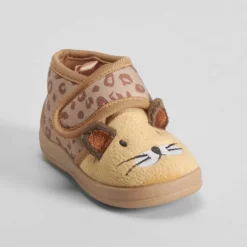 Sale Zapatilla casa cerrada velcro bebé leopardo Zapatillas Casa