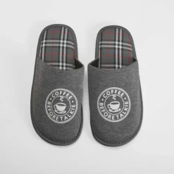 Zapatilla casa estampada gris Hombre Zapatillas Abiertas