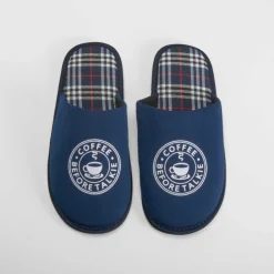 Outlet Zapatilla casa estampada azul Hombre Zapatillas Abiertas