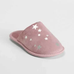 Discount Zapatilla casa estrellas plateadas y rosa Zapatillas Casa