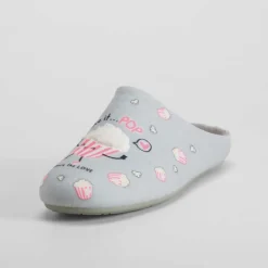 Outlet Zapatilla casa fantasia gris Mujer Zapatillas Casa