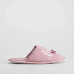 Clearance Zapatilla casa gato y topos rosa Mujer Zapatillas Casa