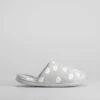 Online Zapatilla casa gris abierta estampado Mujer Zapatillas Casa