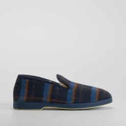 Outlet Zapatilla casa lana azul Hombre Zapatillas Cerradas