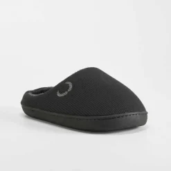 Online Zapatilla casa laurel bordado negra Hombre Zapatillas Abiertas