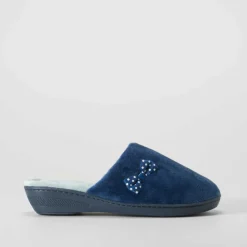 Sale Zapatilla casa lazo y topos azul Mujer Zapatillas Casa