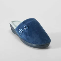 Sale Zapatilla casa lazo y topos azul Mujer Zapatillas Casa