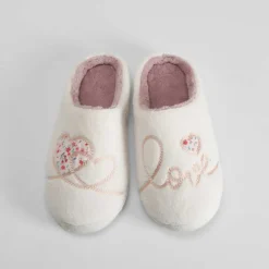 Hot Zapatilla casa love blanca Mujer Zapatillas Casa