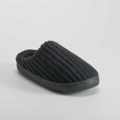 Online Zapatilla casa pana gruesa negra Hombre Zapatillas Abiertas