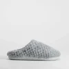 Hot Zapatilla casa pelo grabada gris Mujer Zapatillas Casa